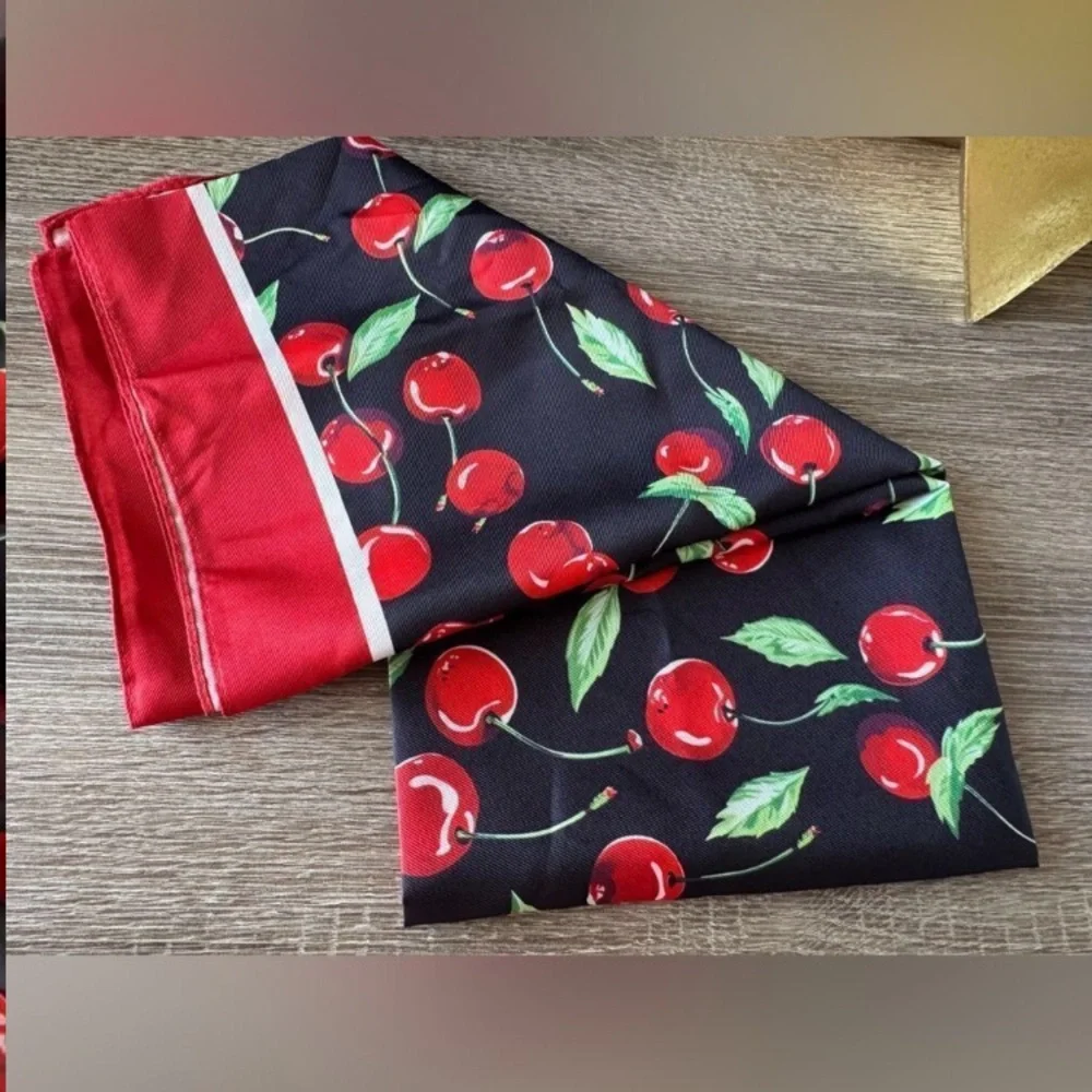 Cherry Print scarf 70cm new